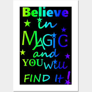 Believe In Magic Bold Color Typography Posters and Art